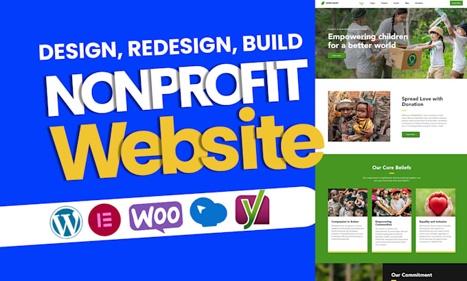 I will create professional non profit website for nonprofit charity ngo