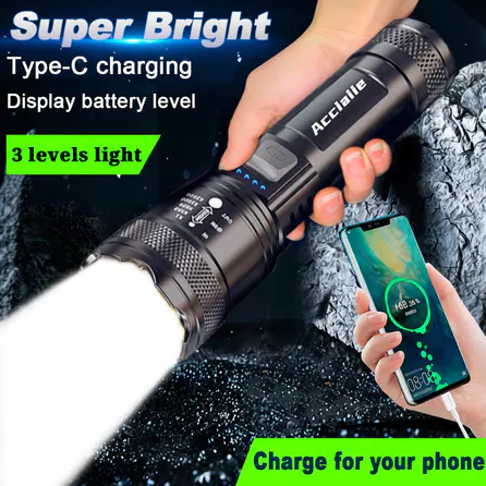 Super Bright Zoom LED Flashlight Rechargeable Waterproof